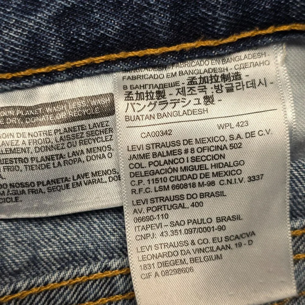 Levis 550 Jeans Mens 38x30 Relaxed Fit Tapered Leg Blue Denim Distressed Work